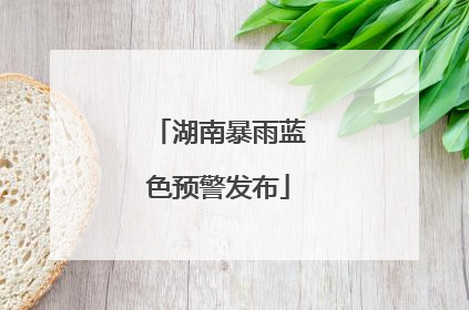 湖南暴雨蓝色预警发布