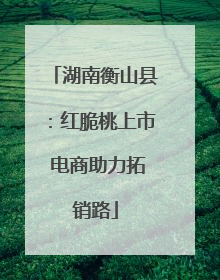 湖南衡山县：红脆桃上市 电商助力拓销路