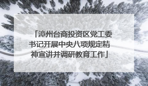 漳州台商投资区党工委书记开展中央八项规定精神宣讲并调研教育工作