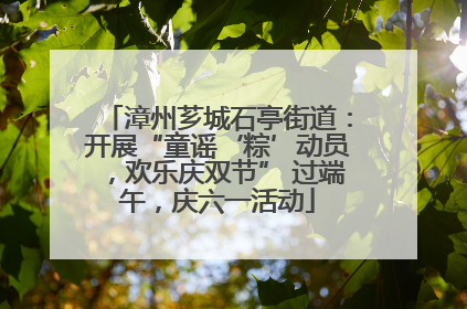 漳州芗城石亭街道：开展“童谣‘粽’动员，欢乐庆双节” 过端午，庆六一活动