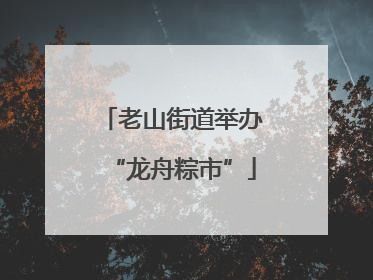 老山街道举办“龙舟粽市”