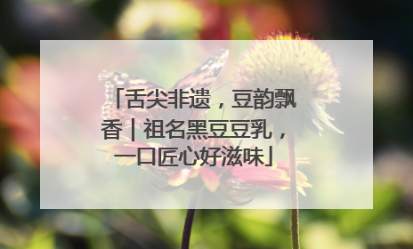 舌尖非遗，豆韵飘香｜祖名黑豆豆乳，一口匠心好滋味