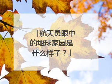 航天员眼中的地球家园是什么样子？