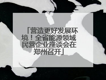 营造更好发展环境！全省能源领域民营企业座谈会在郑州召开