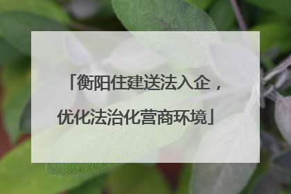 衡阳住建送法入企，优化法治化营商环境
