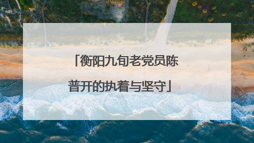 衡阳九旬老党员陈普开的执着与坚守