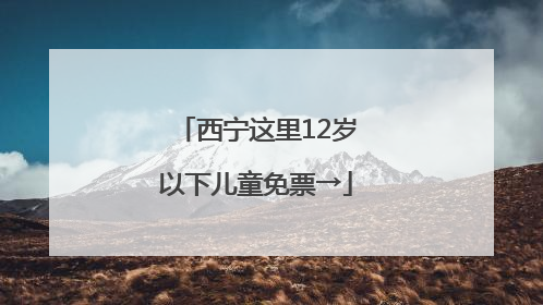 西宁这里12岁以下儿童免票→