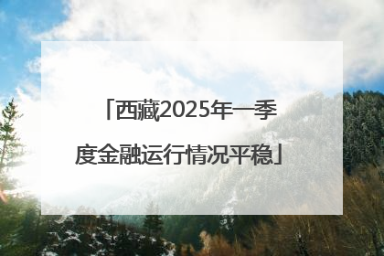 西藏2025年一季度金融运行情况平稳