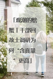 观潮的螃蟹丨干部回故土调研为何“含真量”更高