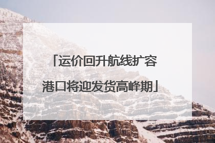 运价回升航线扩容 港口将迎发货高峰期