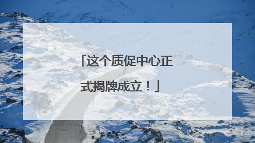 这个质促中心正式揭牌成立！