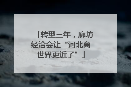 转型三年，廊坊经洽会让“河北离世界更近了”