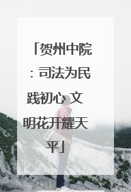 贺州中院：司法为民践初心 文明花开耀天平