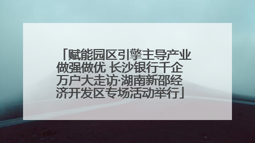 赋能园区引擎主导产业做强做优 长沙银行千企万户大走访·湖南新邵经济开发区专场活动举行