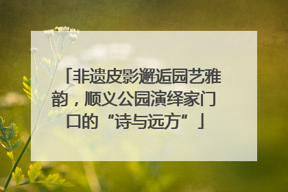 非遗皮影邂逅园艺雅韵，顺义公园演绎家门口的“诗与远方”