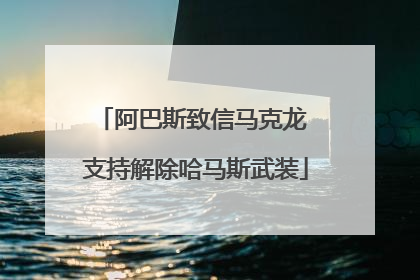 阿巴斯致信马克龙 支持解除哈马斯武装