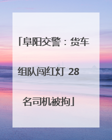 阜阳交警：货车组队闯红灯 28名司机被拘