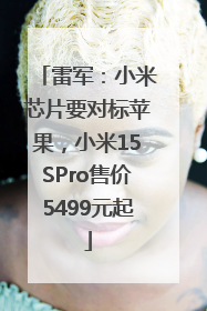 雷军：小米芯片要对标苹果，小米15SPro售价5499元起
