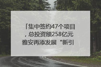 集中签约47个项目，总投资额258亿元 雅安再添发展“新引擎”｜数读西投
