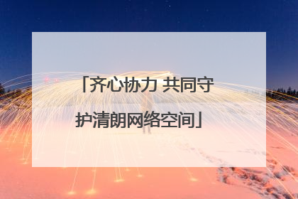 齐心协力 共同守护清朗网络空间