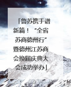 鲁苏携手谱新篇！“全省苏商德州行”暨德州江苏商会换届庆典大会成功举办