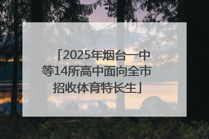 2025年烟台一中等14所高中面向全市招收体育特长生