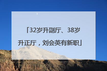 32岁升副厅、38岁升正厅，刘会英有新职