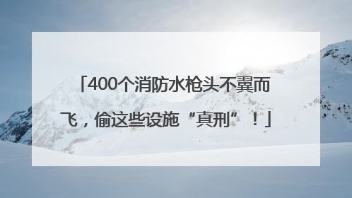 400个消防水枪头不翼而飞，偷这些设施“真刑”！