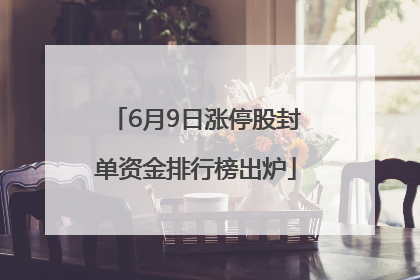 6月9日涨停股封单资金排行榜出炉